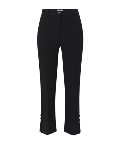 Elisabetta Franchi Satin-trim Crepe Trousers In Black