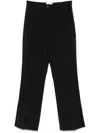 Elisabetta Franchi Logo-plaque Crepe Trousers In Black