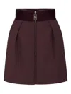 Elisabetta Franchi Satin-trim Pleated Mini Skirt In Red