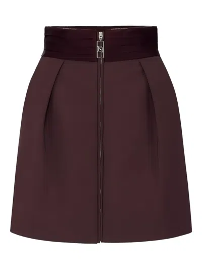 Elisabetta Franchi Satin-trim Pleated Mini Skirt In Red