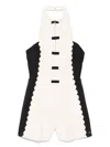 Elisabetta Franchi Scallop-edge Crepe Playsuit