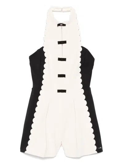 Elisabetta Franchi Scallop-edge Crepe Playsuit