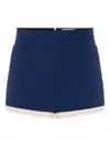 Elisabetta Franchi Scallop-edge Crepe Shorts In Blue