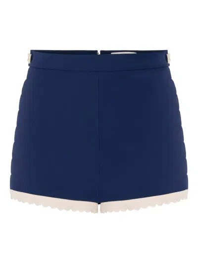 ELISABETTA FRANCHI SCALLOP-EDGE CREPE SHORTS