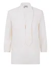 Elisabetta Franchi Scallop-edge Embroidered Blouse In White