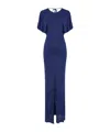 Elisabetta Franchi Scallop-edge Gown In Blue