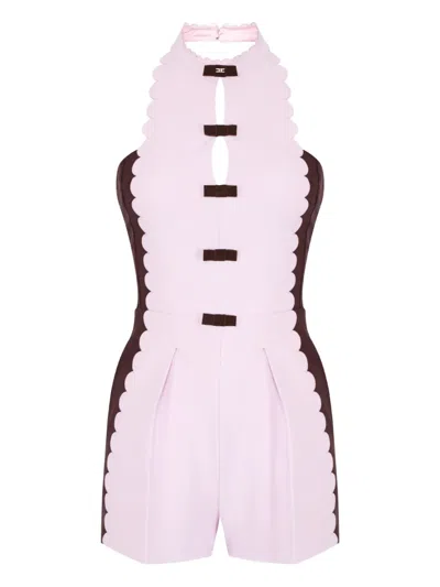 Elisabetta Franchi Scallop Jumpsuit In Pink