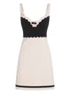 Elisabetta Franchi Heart Neck Mini Dress With Spaghetti Straps In Neutrals