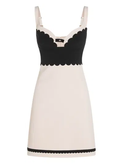 ELISABETTA FRANCHI SCALLOPED DETAIL DRESS