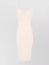 Elisabetta Franchi Scalloped Neckline Fitted Silhouette Back Slit Midi Length