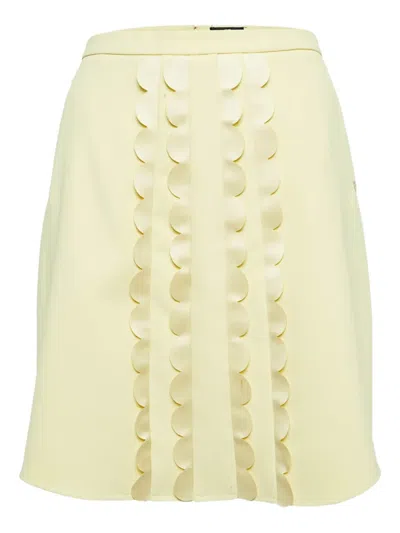 Pre-owned Elisabetta Franchi Scalloped Panel Skirt In Yellow