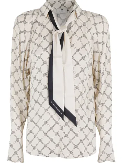 Elisabetta Franchi Scarf-detail Blouse In White