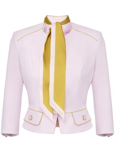 ELISABETTA FRANCHI SCARF-DETAIL CREPE JACKET