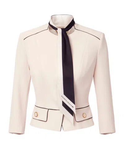 ELISABETTA FRANCHI SCARF-DETAIL CREPE JACKET