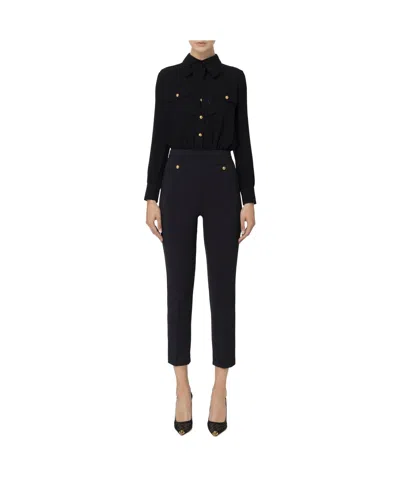 Elisabetta Franchi Scarf-detail Crepe Jumpsuit In Black