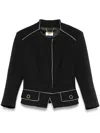 Elisabetta Franchi Scarf-detailed Jacket In Black