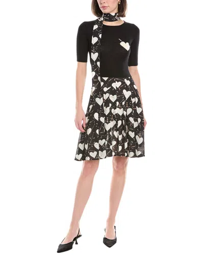 Elisabetta Franchi Scarf Neck Wool Mini Dress