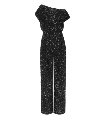 Elisabetta Franchi Schwarzes Jumpsuit Mit Pailletten In Black