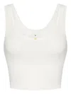 Elisabetta Franchi Scoop Neck Tank Top In White