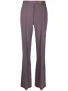 Elisabetta Franchi Asymmetric Crepe Palazzo Trousers In Purple