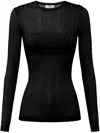Elisabetta Franchi Semi-sheer Ribbed Top In 黑色