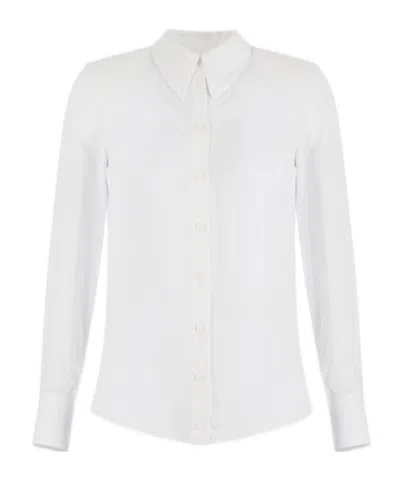 Elisabetta Franchi Semi-sheer Voile Shirt In White
