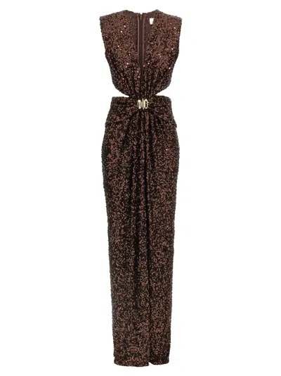 green emerald velvet dress Women's dress with beads - Elisabetta Franchi