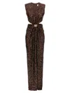 Elisabetta Franchi Sequin-embellished Dress In Brown