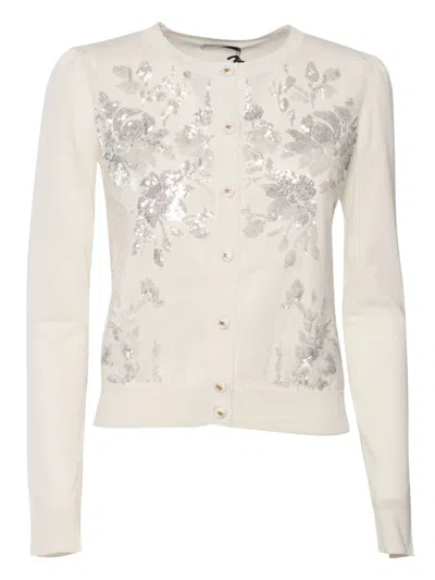 Elisabetta Franchi Sequin-embellished Cardigan In Metallic