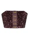Elisabetta Franchi Top With Sequins And Jewel Clasps In Multi