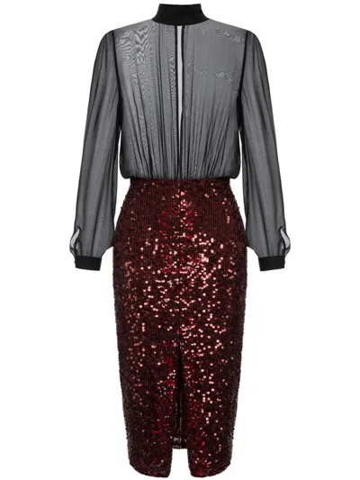 Elisabetta Franchi Sequin-embellished Georgette Midi Dress In Schwarz