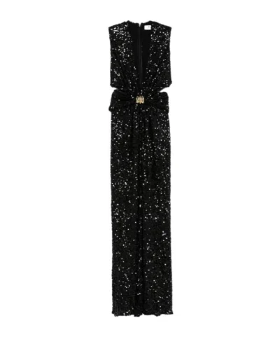 Elisabetta Franchi Sequin-embellished Gown In Black