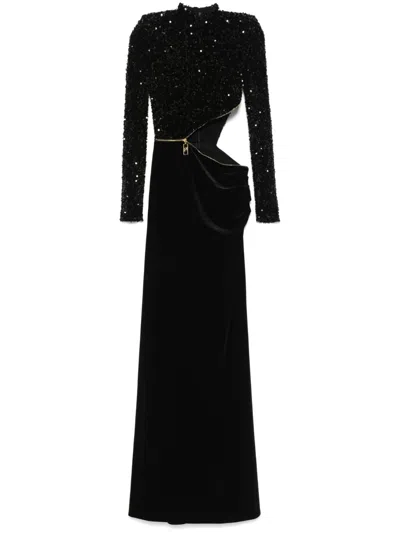 Elisabetta Franchi Elegant Suit With Sequins In Black