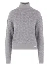 Elisabetta Franchi Sequin-embellished High-neck Sweater In Gray