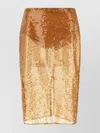 Elisabetta Franchi Sequin Embellished High Waist Skirt In Gold