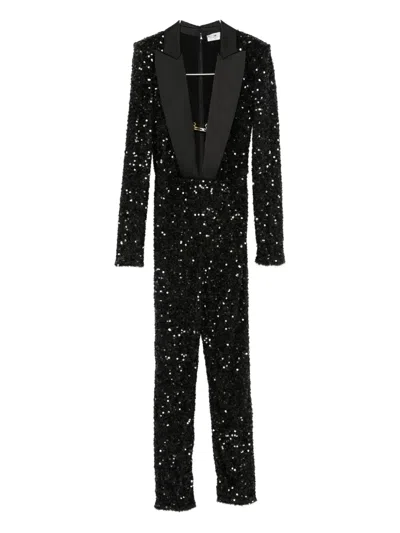 Elisabetta Franchi Sequin-embellished Jumpsuit In Black