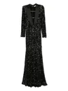 Elisabetta Franchi Red Carpet Dress In Full Sequins Clothing In Black