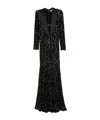 Elisabetta Franchi Red Carpet Dress In Full Sequins Clothing In Black