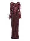 Elisabetta Franchi Sequin-embellished Maxi Dress In Burgundy