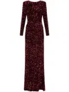 Elisabetta Franchi Sequin-embellished Maxi Dress In Rot