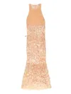 Elisabetta Franchi Sequin-embellished Maxi Evening Dress In Neutral