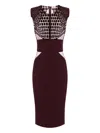 Elisabetta Franchi Sequin-embellished Midi Dress In Burgundy