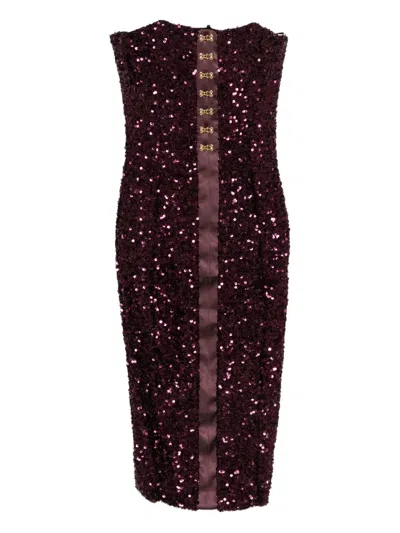 ELISABETTA FRANCHI SEQUIN-EMBELLISHED MIDI DRESS