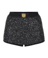 Elisabetta Franchi Sequin-embellished Mini Shorts In Black