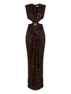 Elisabetta Franchi Sequin-embellished Dress In Braun