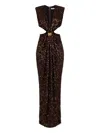 Elisabetta Franchi Sequin-embellished Dress In Brown
