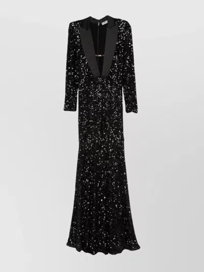 ELISABETTA FRANCHI SEQUIN EMBELLISHED RED CARPET GOWN