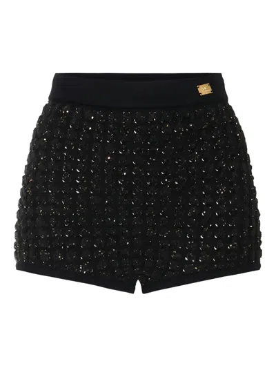 Elisabetta Franchi Sequin Embellished Shorts In Black