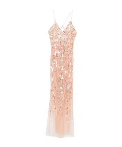 ELISABETTA FRANCHI SEQUIN-EMBELLISHED SLEEVELESS MAXI DRESS
