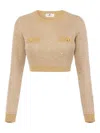 Elisabetta Franchi Sequin-embellished Sweater In Brown